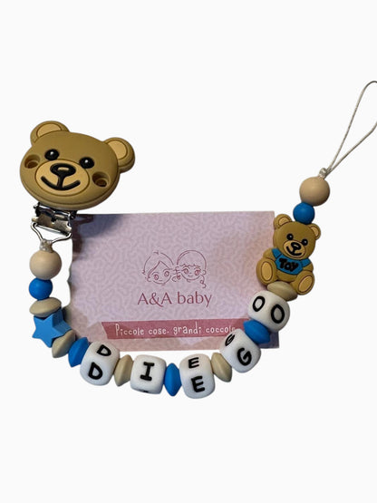 Catenella Portaciuccio di Orsetto Toy Azzurro