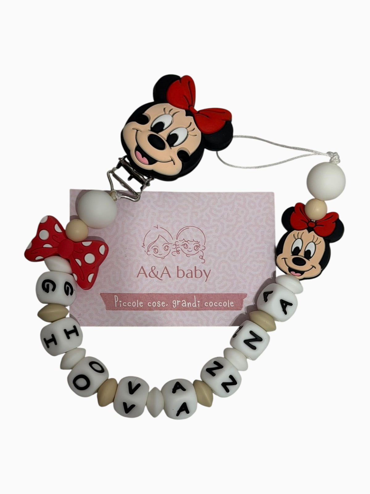Catenella Portaciuccio di Minnie Fiocco Rosso